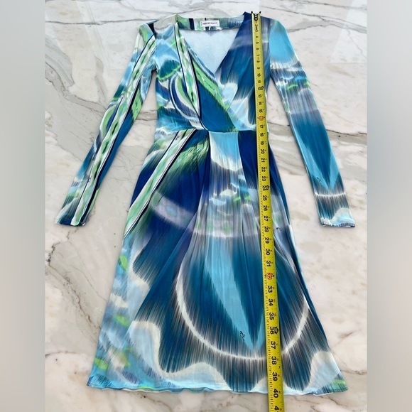 EMILIO PUCCI BLUE MULTI OCEAN PRINT DRESS MODEL 21RGO3 SIZE IT 40 / US 6 - Picture 15 of 16
